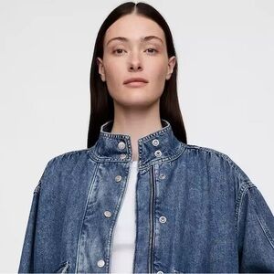GAP UltraSoft Denim Bomber Jacket